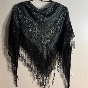mark. Black and Gold Metallic Scarf